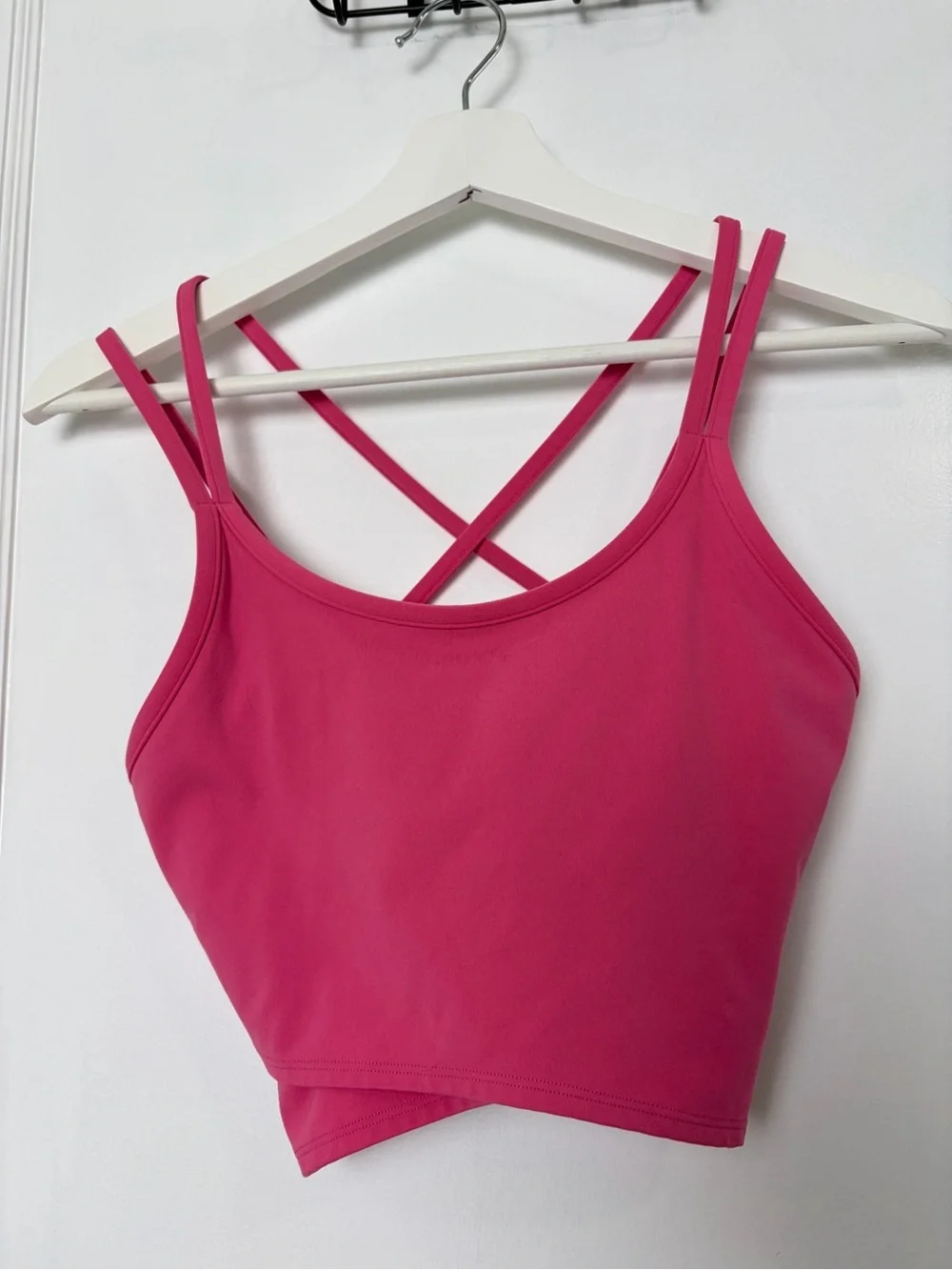 Peloton Bubblegum Pink Cadent Strappy Longline Sports Bra Crop Tank Top Athletic